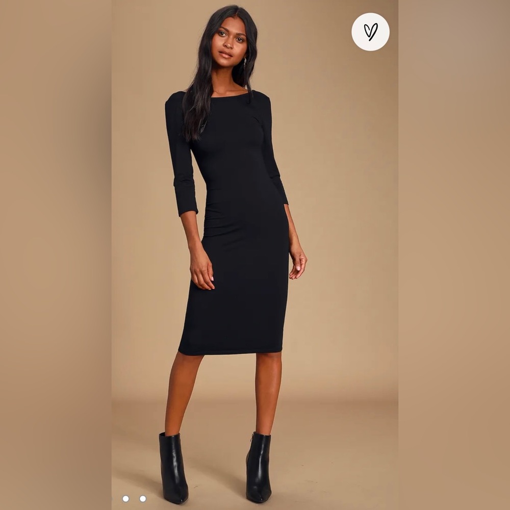 NWT True To You Black Midi Dress